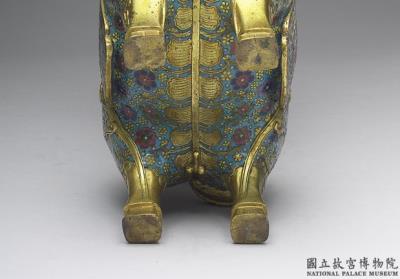 图片[3]-Copper animal-shaped zunvessel in cloisonne enamels, Qing dynasty, Qianlong reign (1736-1795)-China Archive